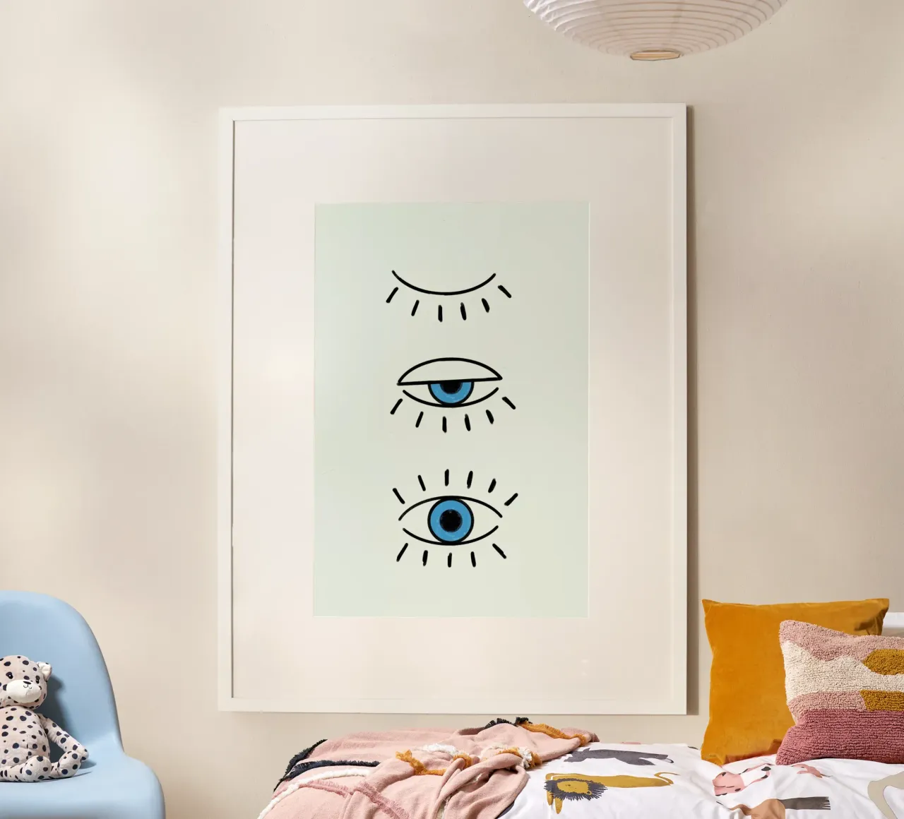 Summer Evil Eye poster con telaio in plastica da cafelab