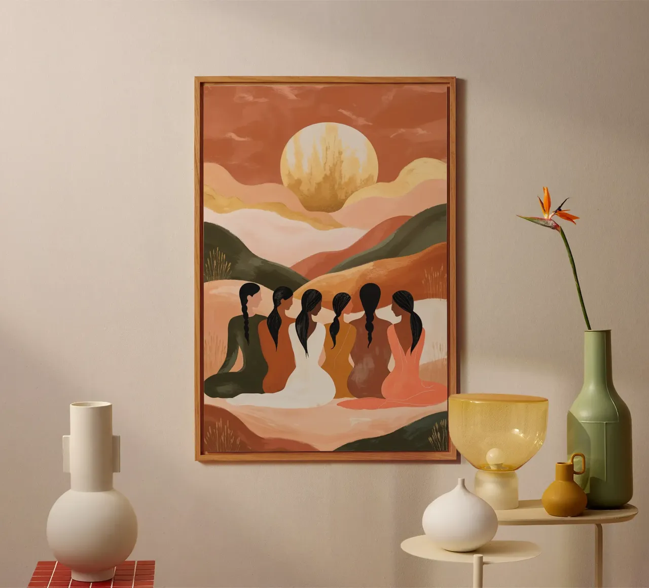 Bohemian Sisterhood Under a Golden Sun alu-dibond by AlbertKlee