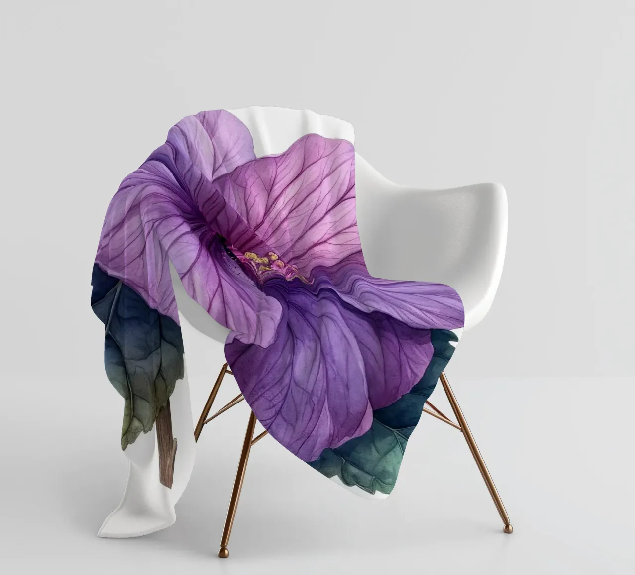 Mallow Flower 2 fleece blanket by Bold Blooms