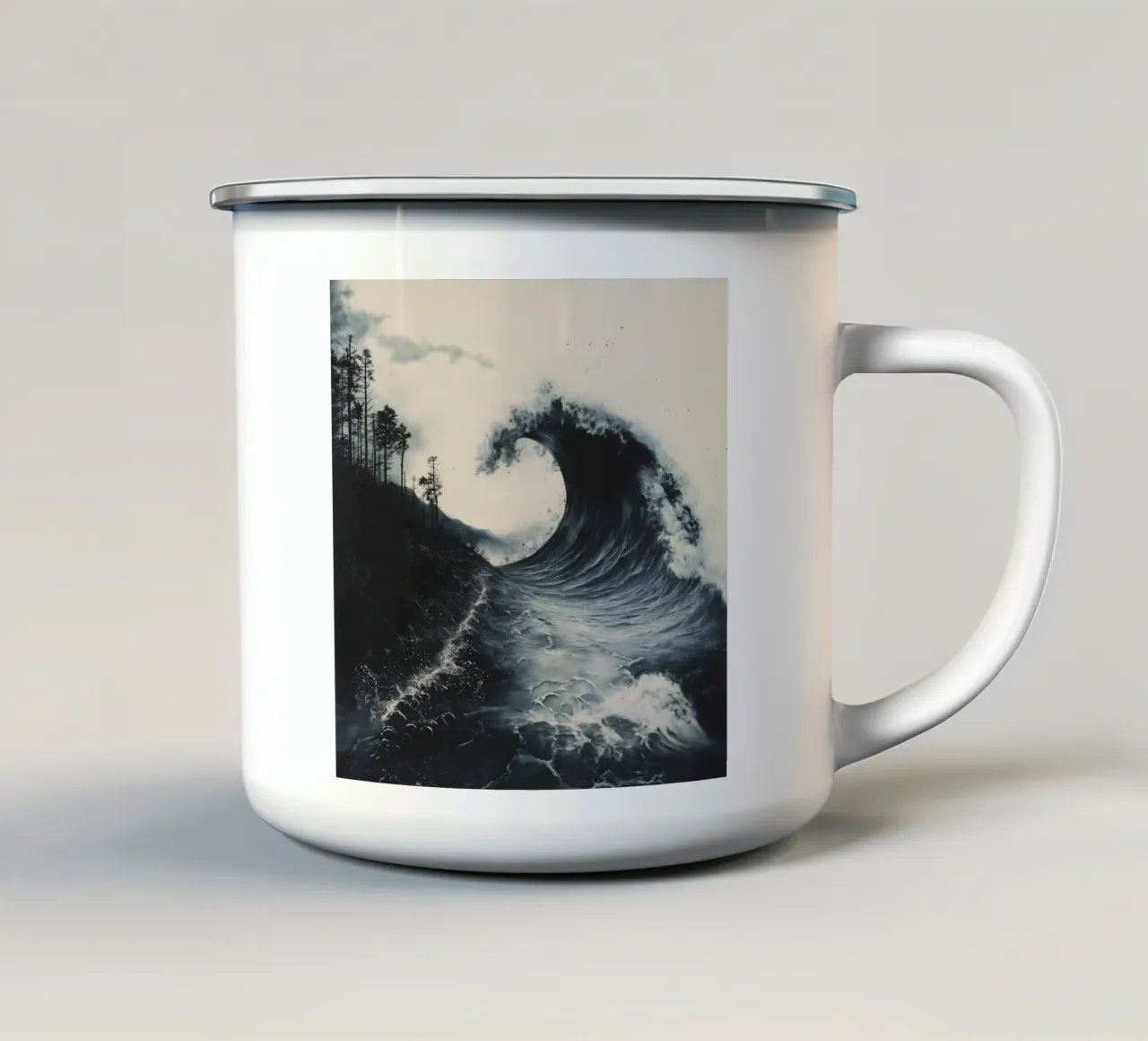 un'onda forte tazza in smalto da Synthaira