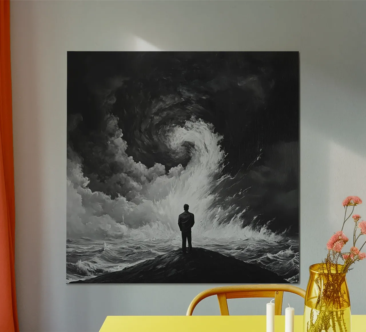 a man at the sea poster con telaio in legno da Synthaira