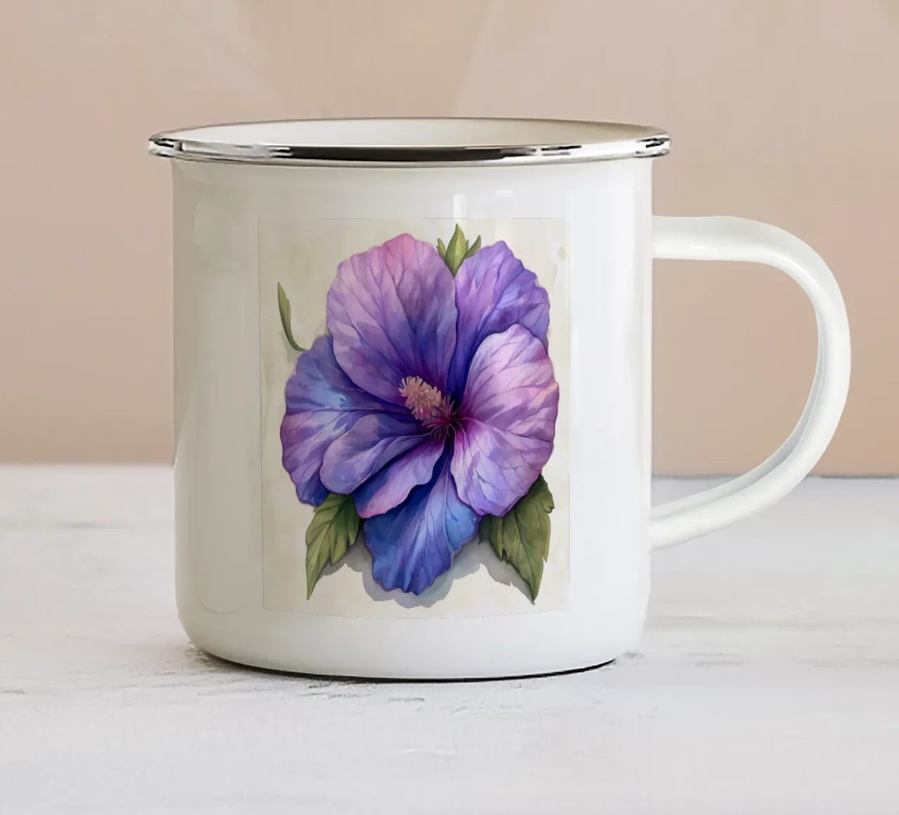Fiore di malva 4 tazza in smalto da Bold Blooms