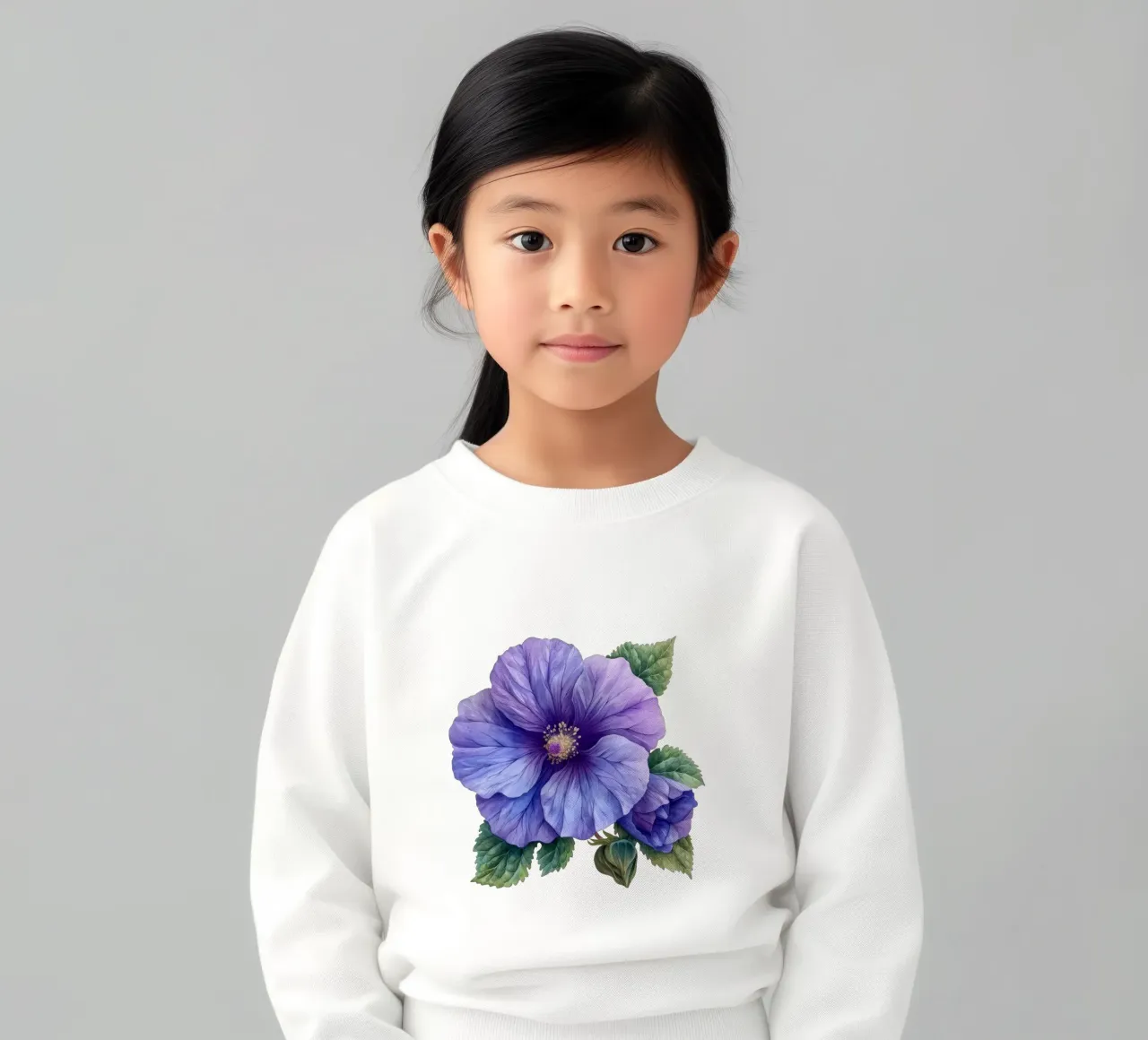 Malvenblüte 1 Kinder Sweatshirt von Bold Blooms
