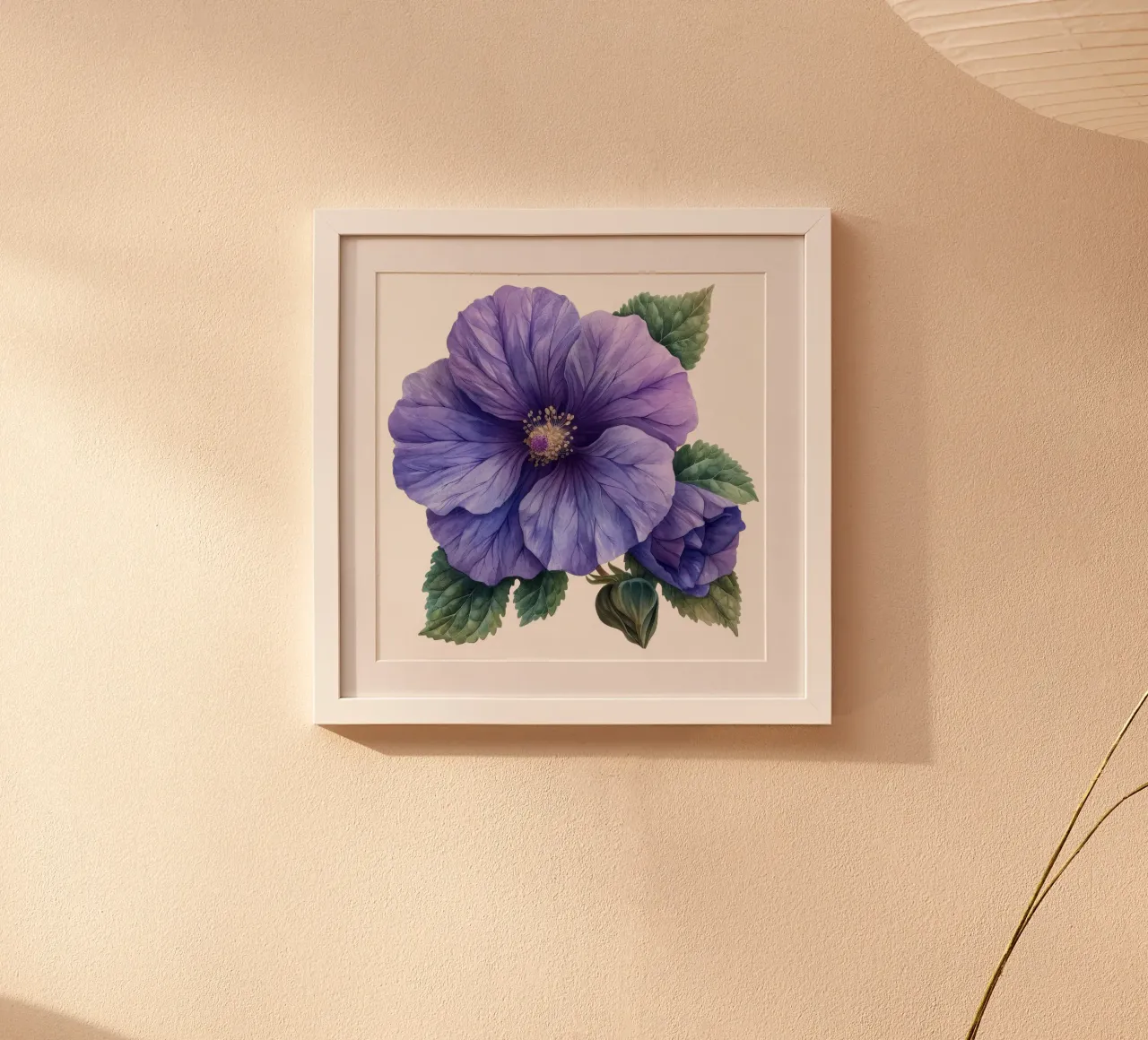 Fiore di malva 1 poster con telaio in legno da Bold Blooms