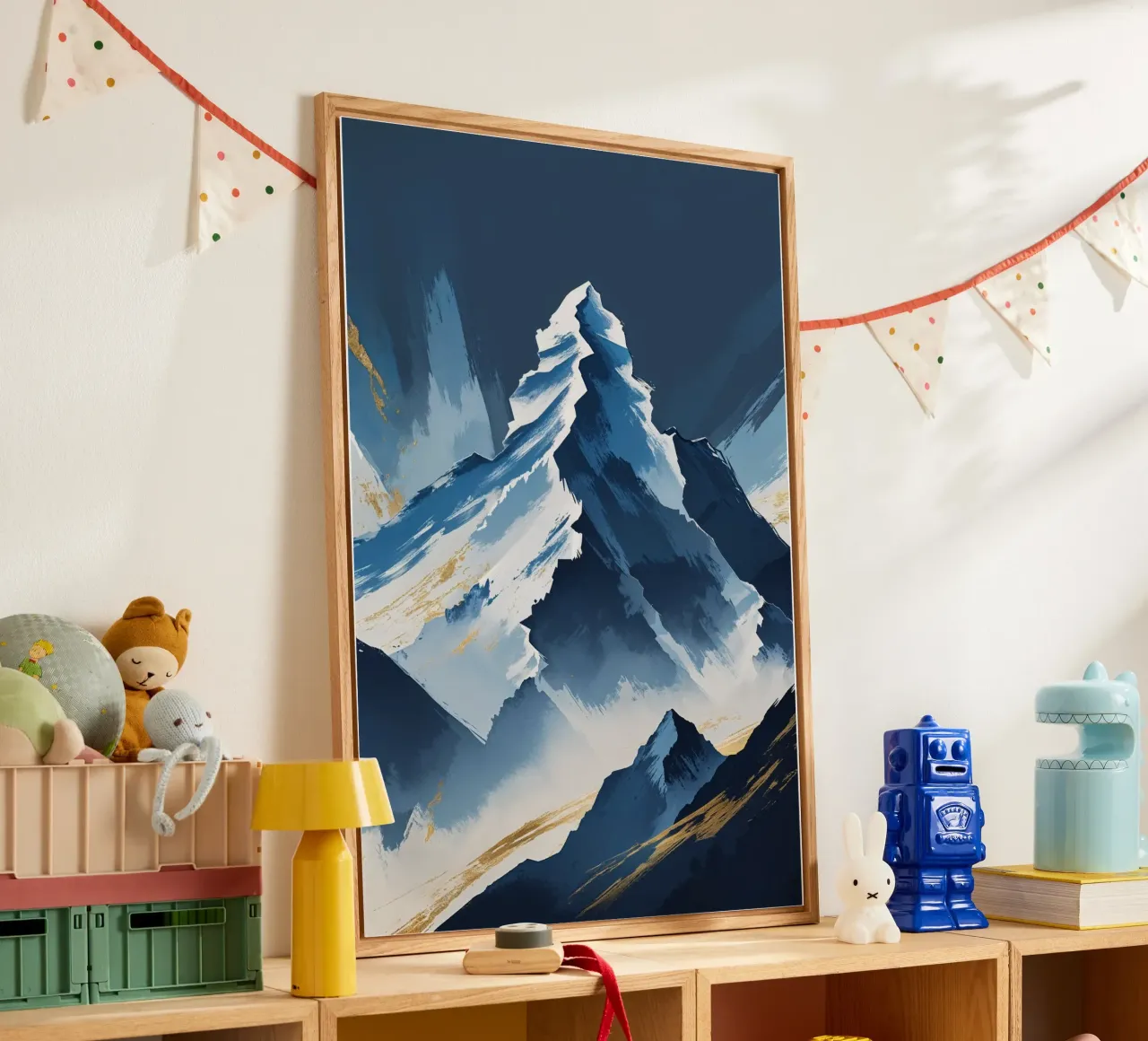 Kangchenjunga Abstract in Blue and Gold metacrilato de AlbertKlee
