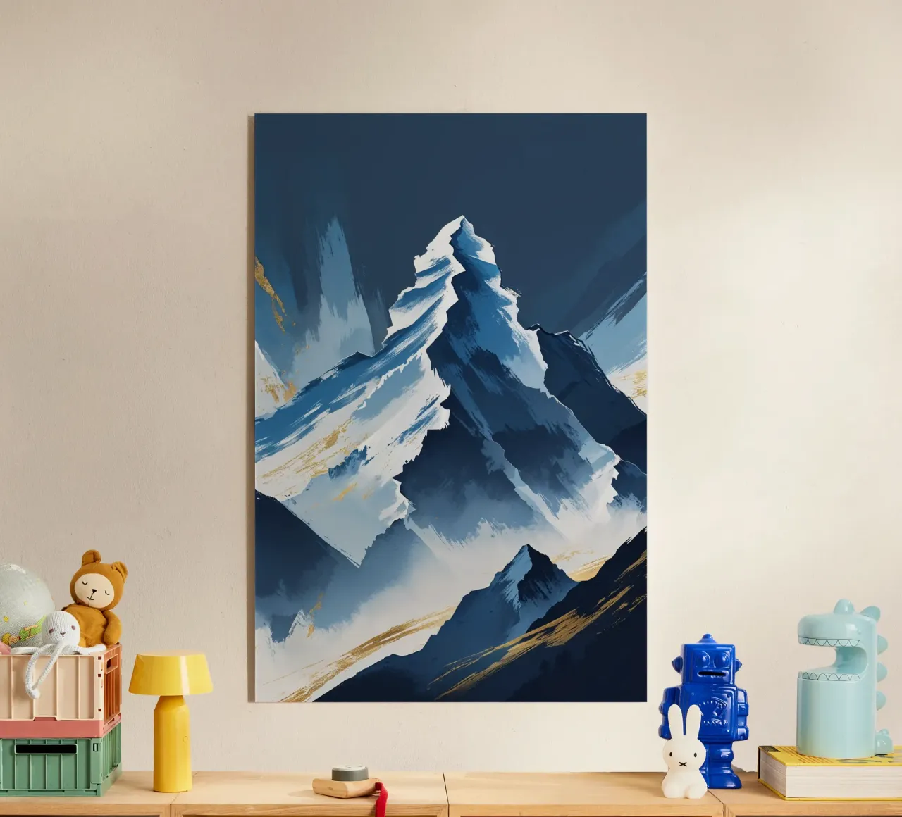 Kangchenjunga Abstract in Blue and Gold metacrilato de AlbertKlee