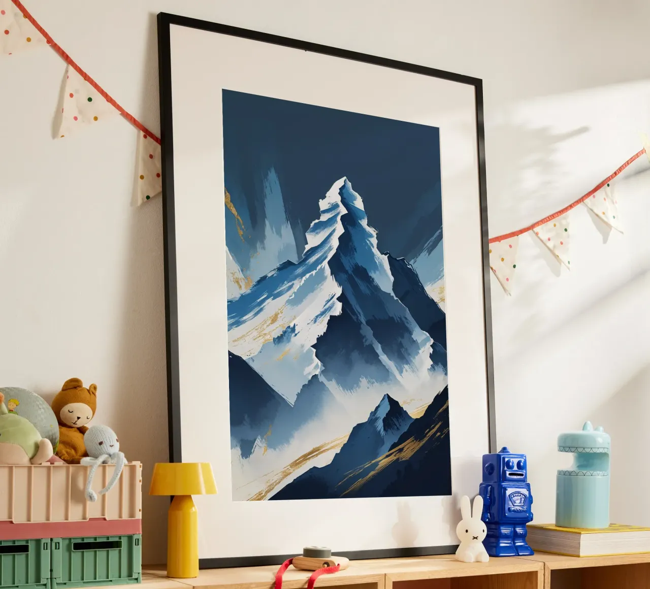 Kangchenjunga Abstract in Blue and Gold carta hahnemühle da AlbertKlee
