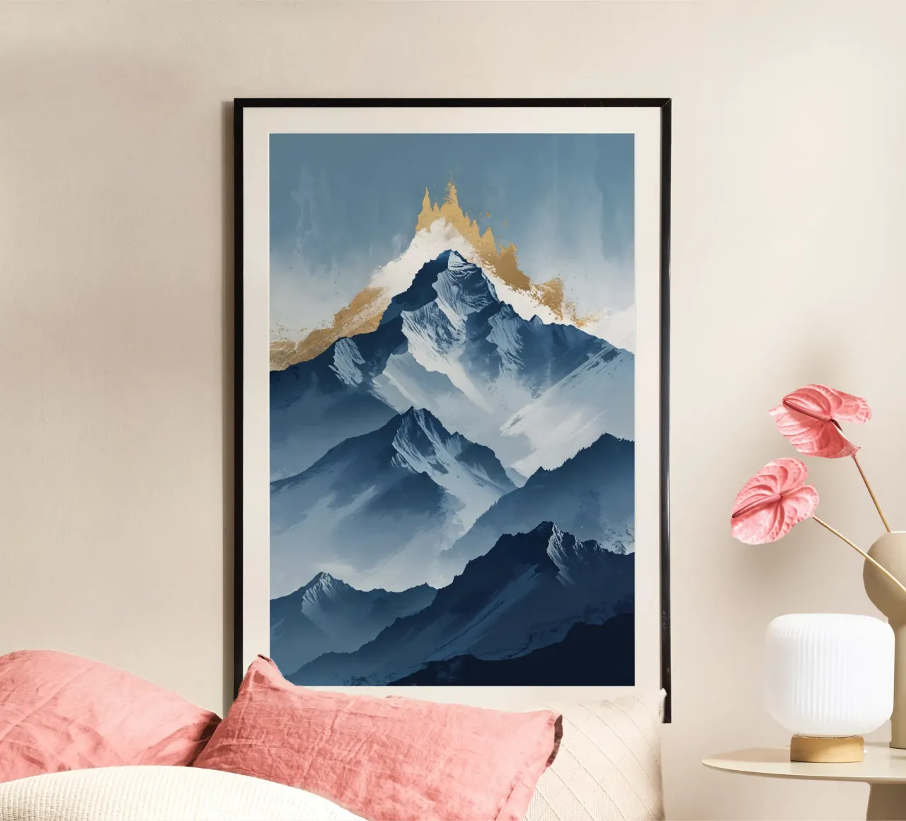 Textured Painting of Kangchenjunga's Peaks poster da AlbertKlee