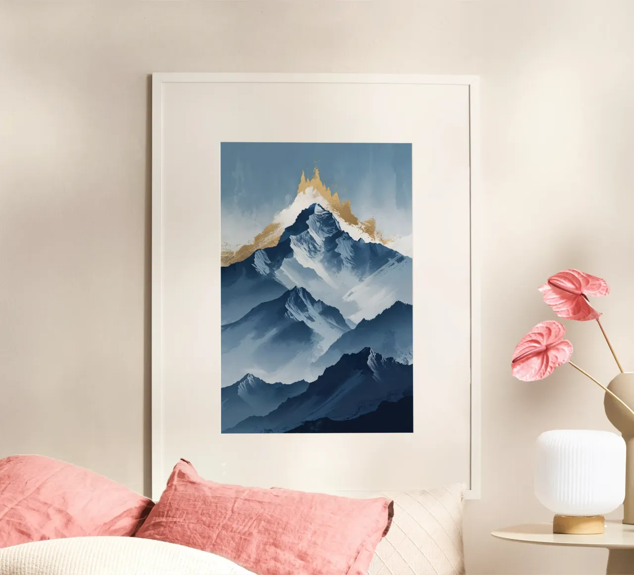 Textured Painting of Kangchenjunga's Peaks poster da AlbertKlee