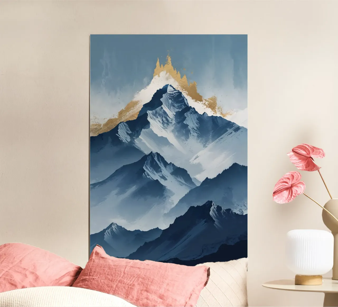 Textured Painting of Kangchenjunga's Peaks poster da AlbertKlee