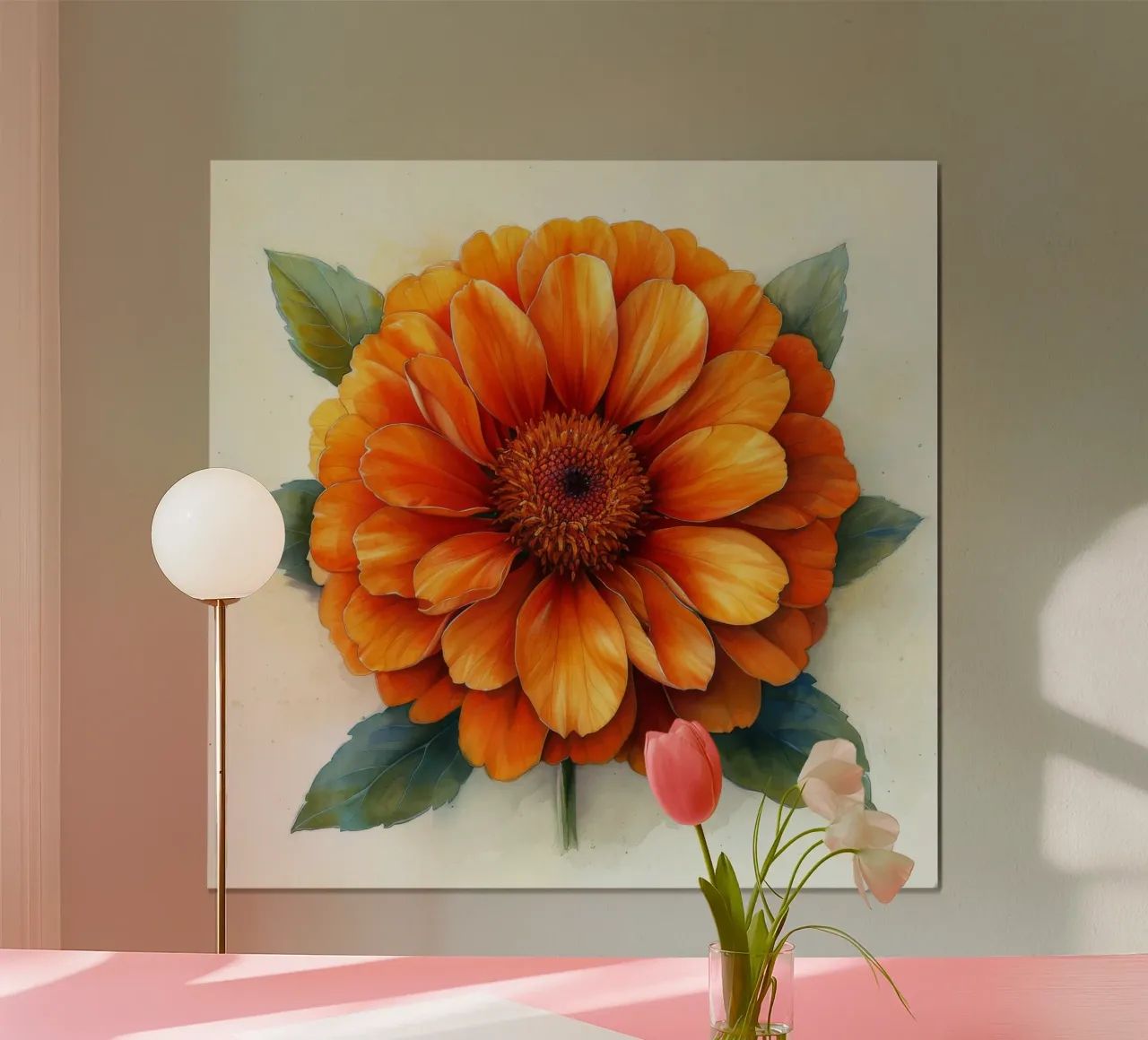 Fiore di calendula 2 poster con telaio in legno da Bold Blooms