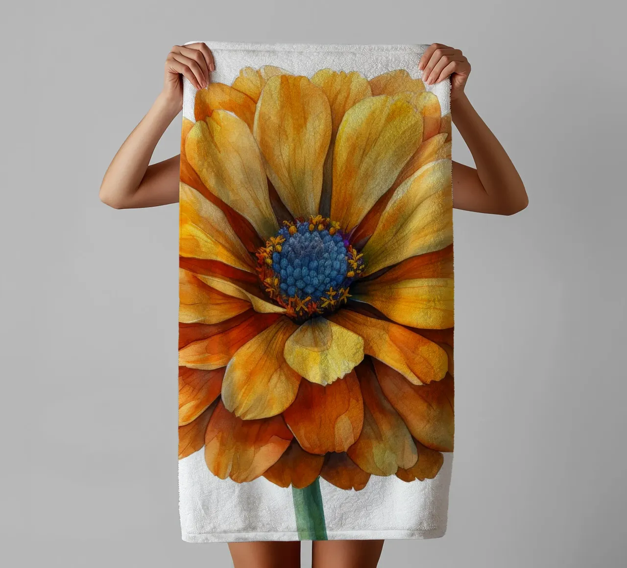 Goudsbloem 1 badhanddoek van Bold Blooms