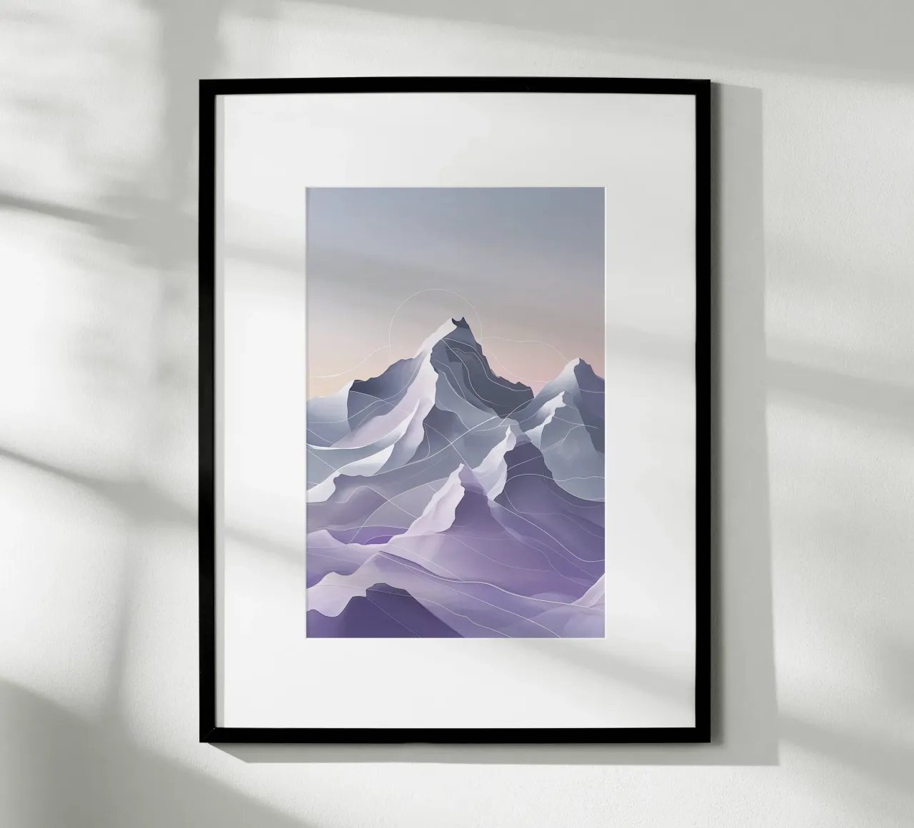 Abstract Flowing Lines of Kangchenjunga poster con telaio in plastica da AlbertKlee