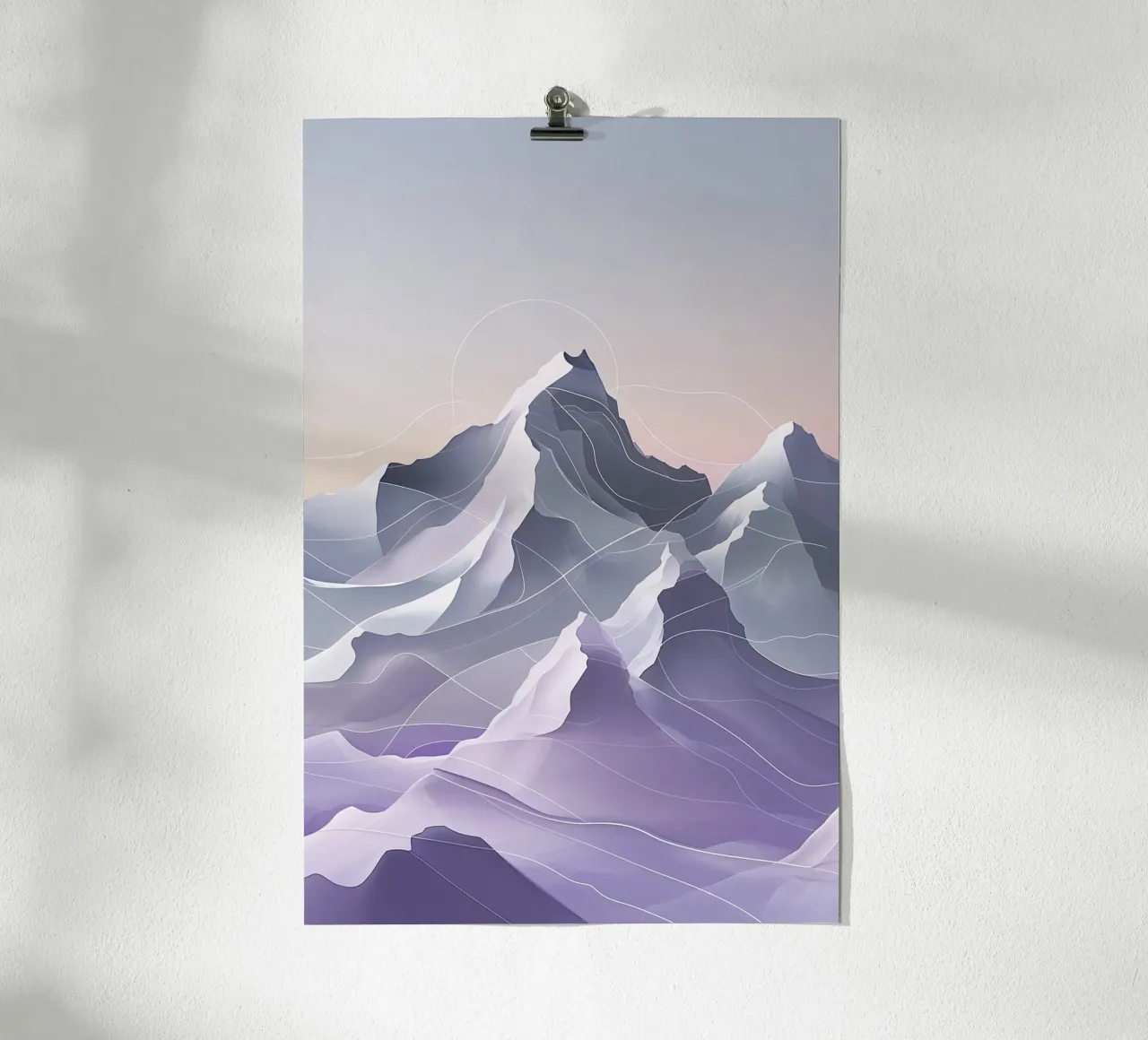 Abstract Flowing Lines of Kangchenjunga poster con telaio in plastica da AlbertKlee