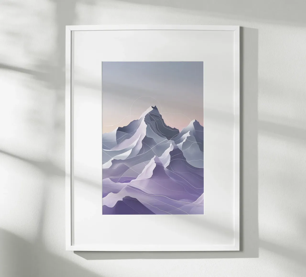 Abstract Flowing Lines of Kangchenjunga poster con telaio in plastica da AlbertKlee