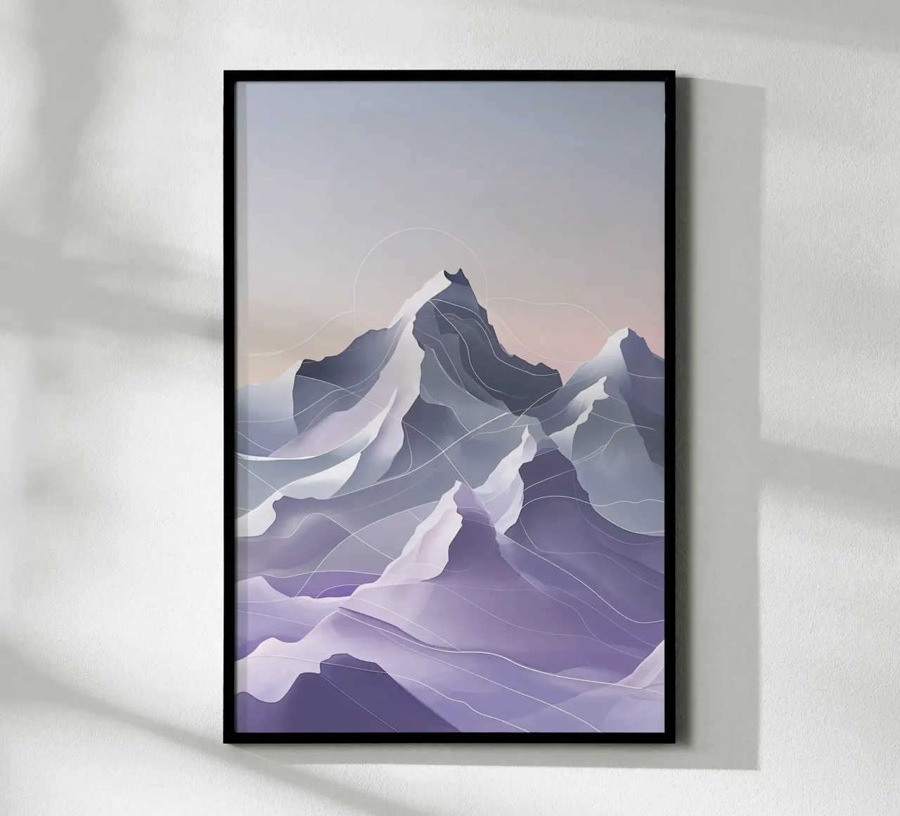 Abstract Flowing Lines of Kangchenjunga poster con telaio in plastica da AlbertKlee