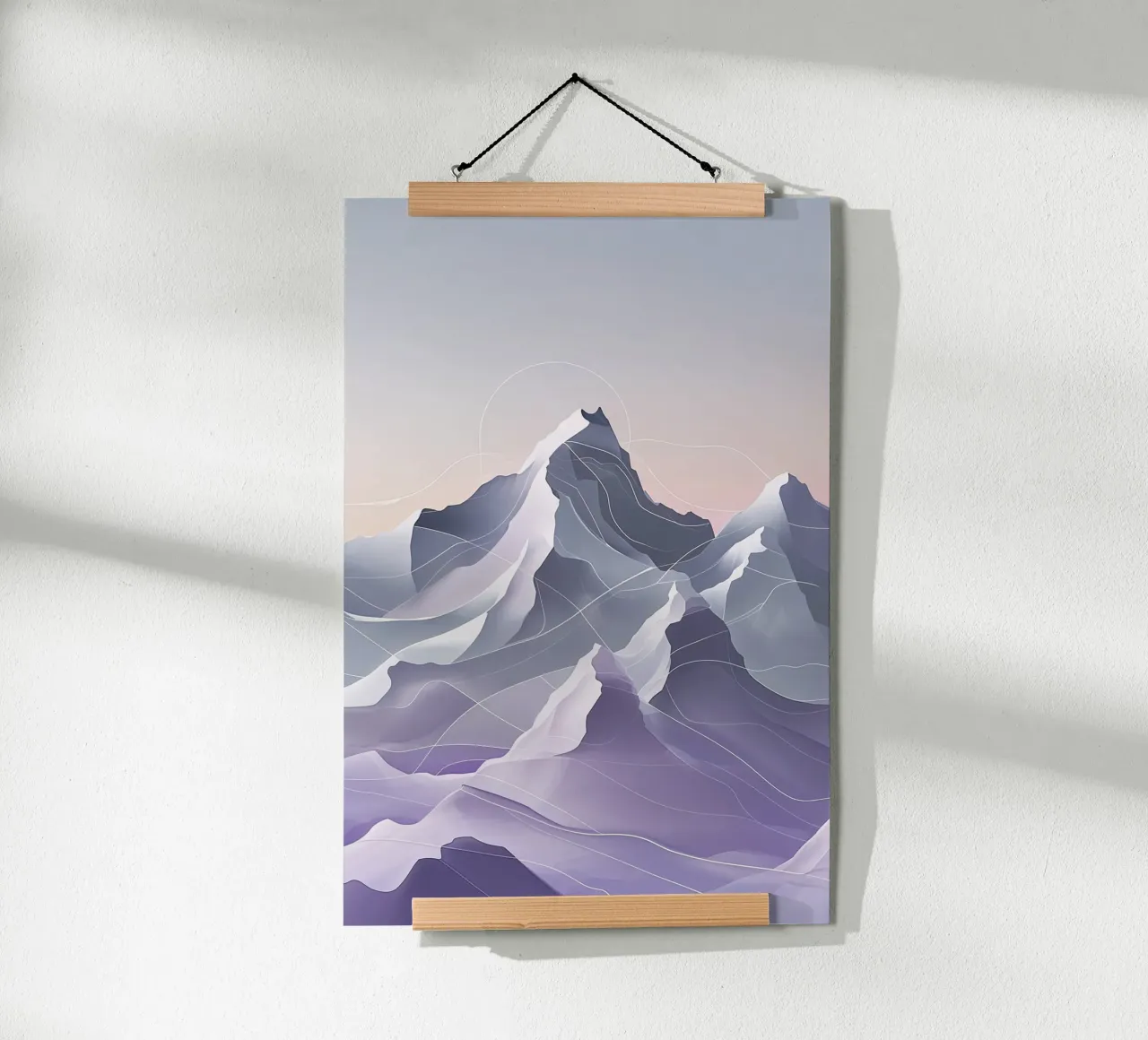 Abstract Flowing Lines of Kangchenjunga poster con telaio in plastica da AlbertKlee