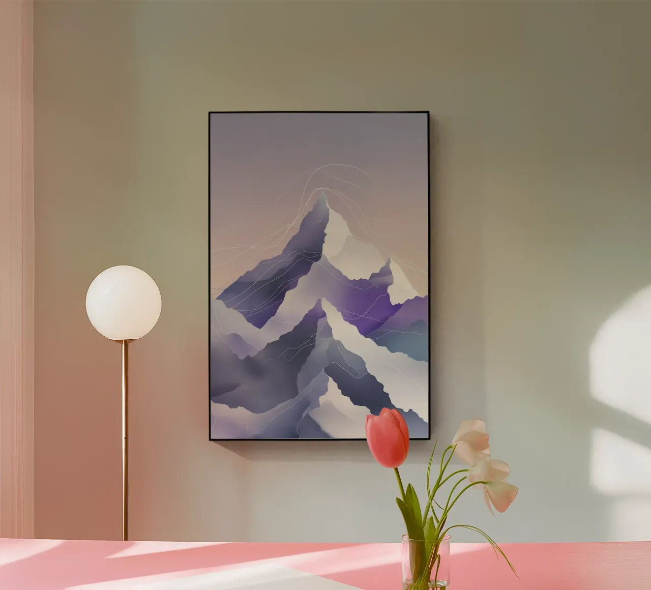 Kangchenjunga in Gradient Tones and Flowing Forms Acryl-Glas von AlbertKlee