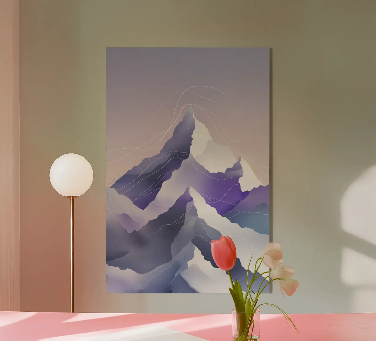 Kangchenjunga in Gradient Tones and Flowing Forms Acryl-Glas von AlbertKlee