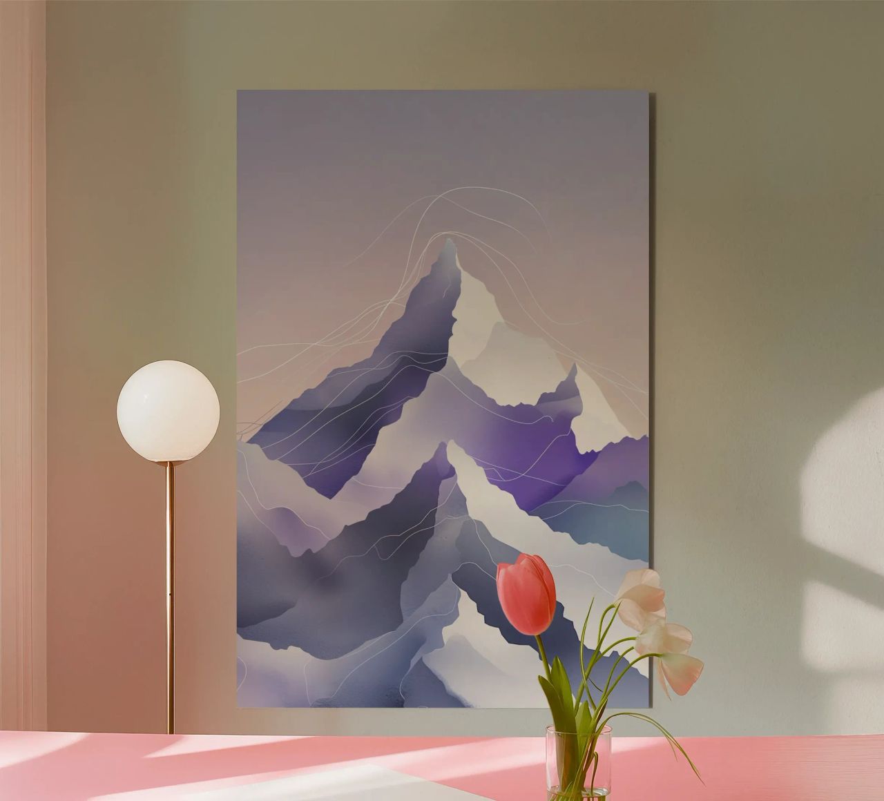 Kangchenjunga in Gradient Tones and Flowing Forms alluminio dibond da AlbertKlee