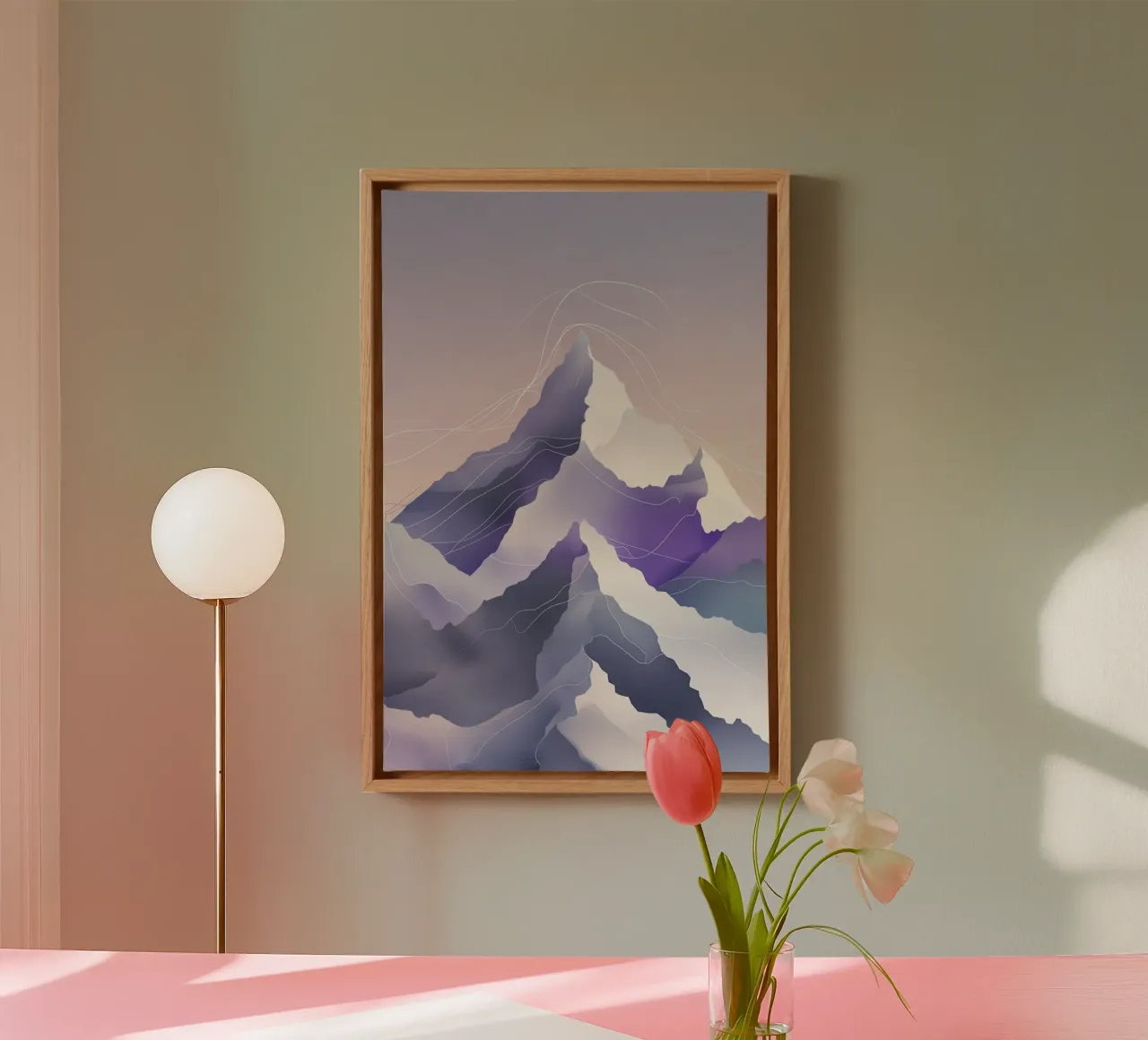 Kangchenjunga in Gradient Tones and Flowing Forms tela da AlbertKlee