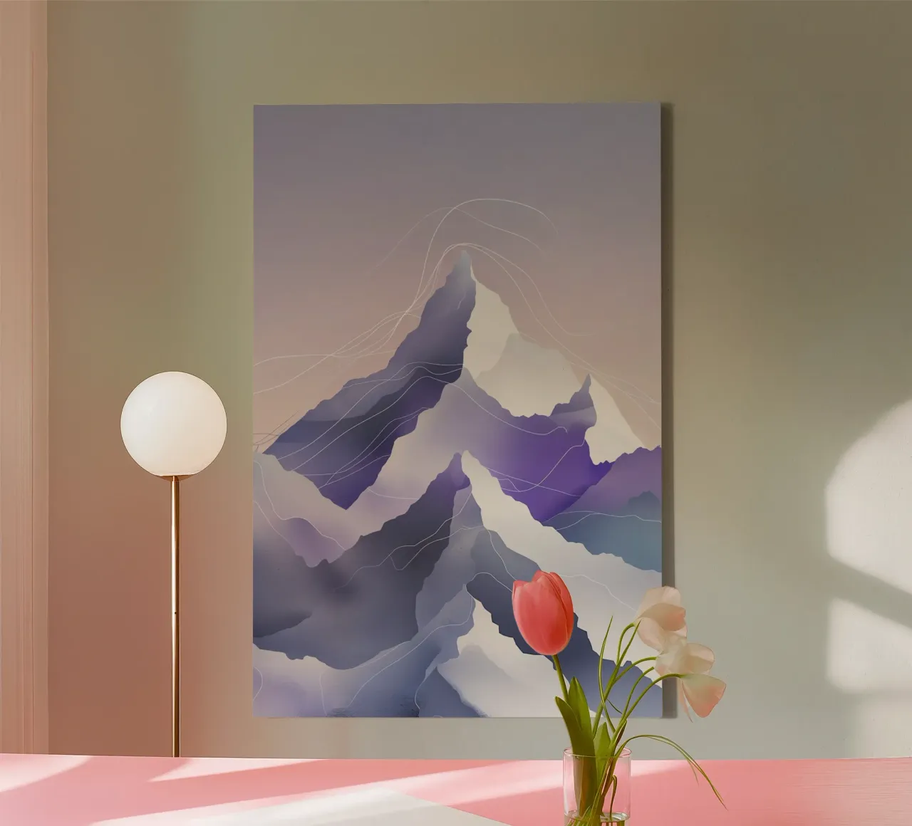 Kangchenjunga in Gradient Tones and Flowing Forms tela da AlbertKlee