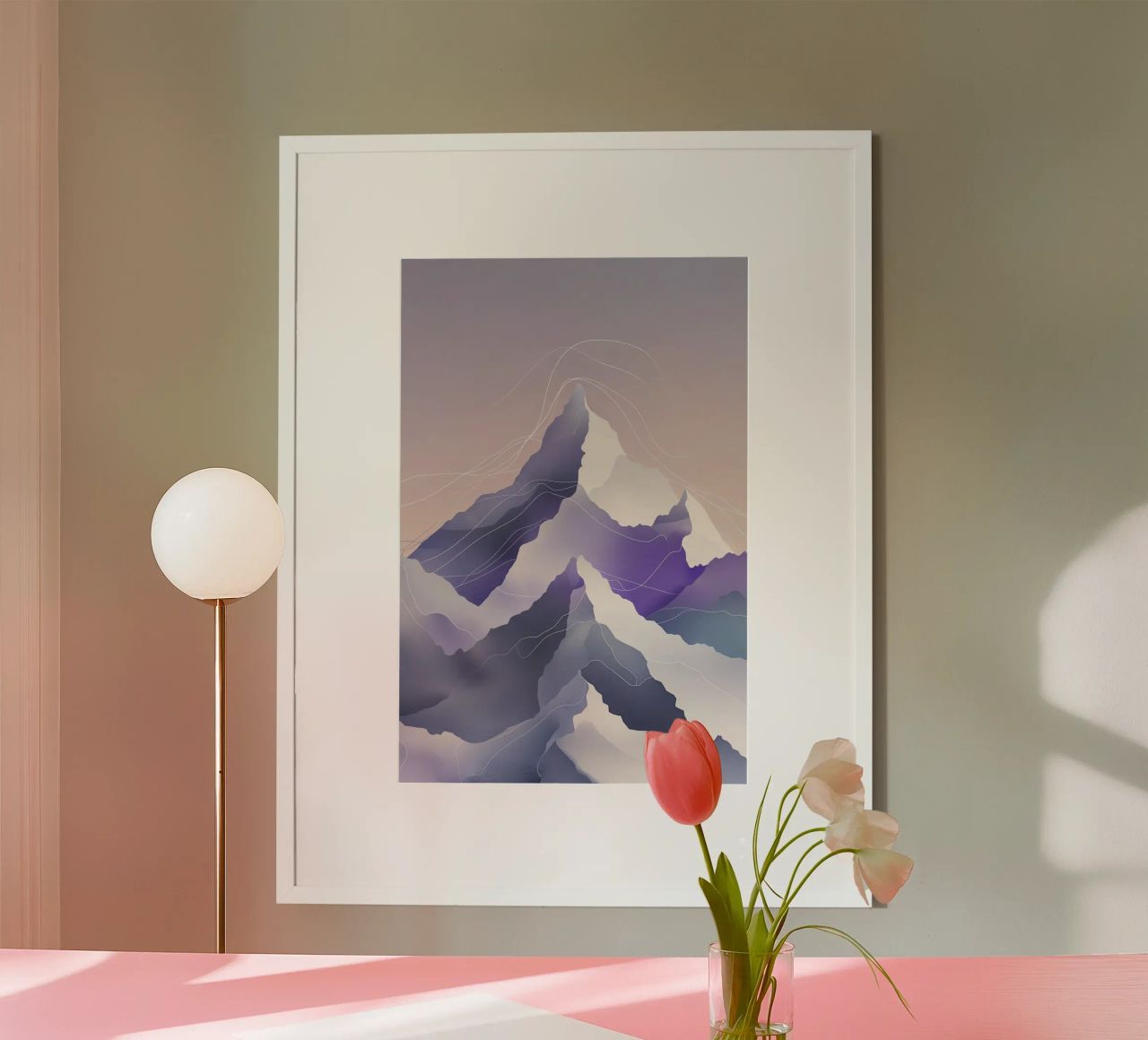 Kangchenjunga in Gradient Tones and Flowing Forms poster da AlbertKlee