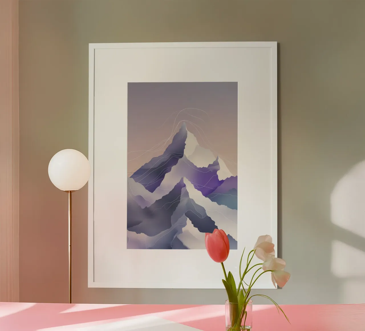 Kangchenjunga in Gradient Tones and Flowing Forms poster de AlbertKlee