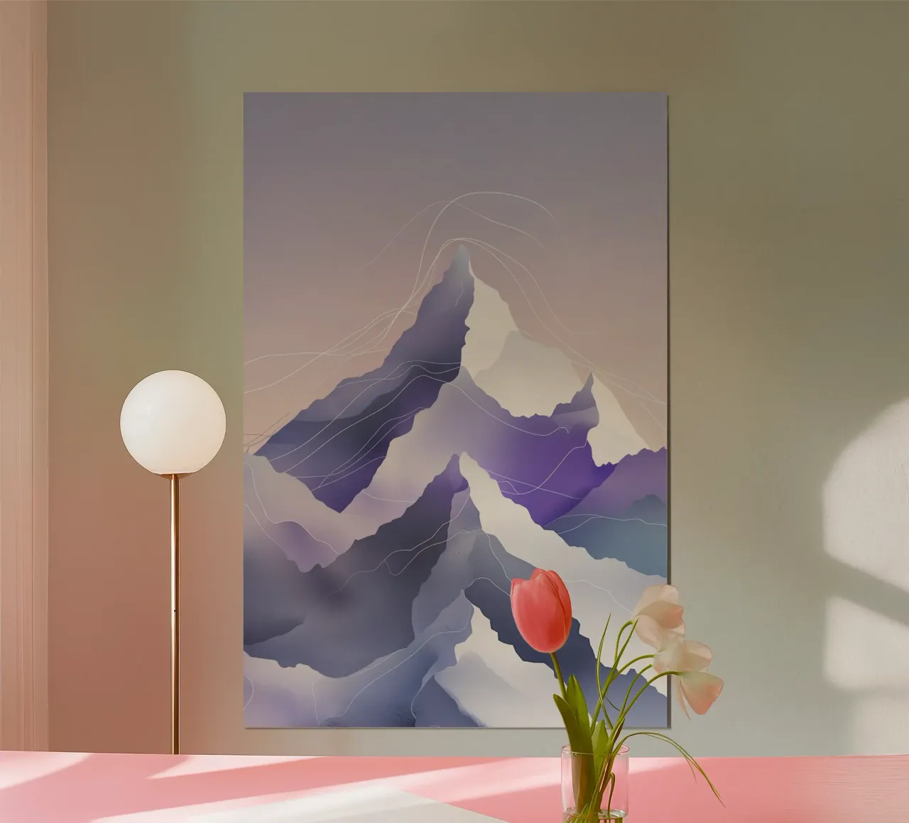 Kangchenjunga in Gradient Tones and Flowing Forms poster de AlbertKlee