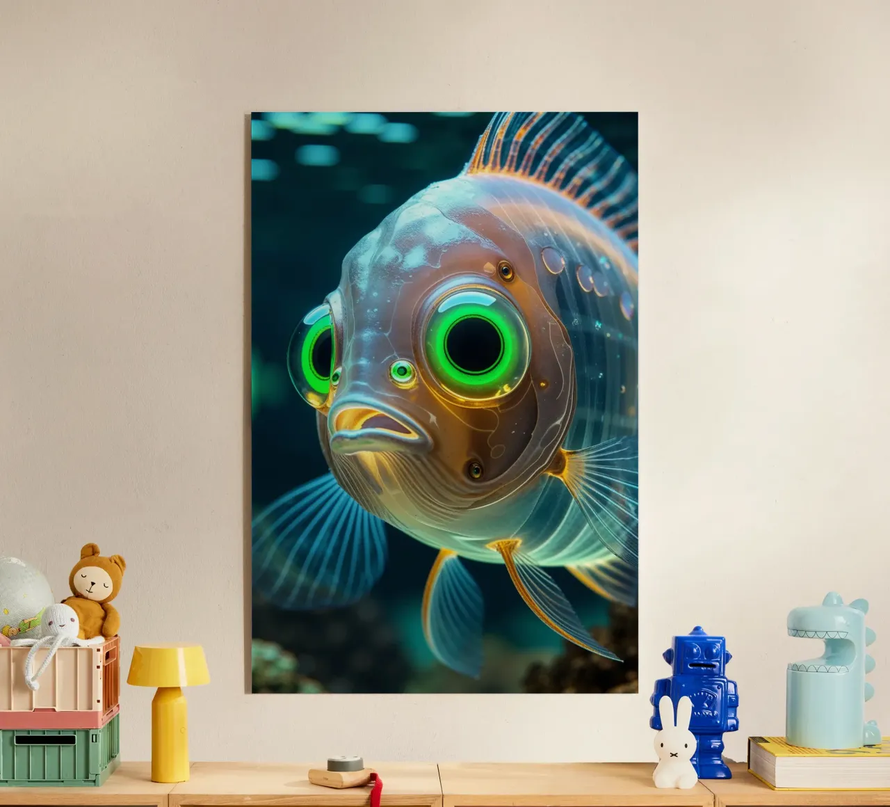 Glowing Eyes of a Transparent Barreleye plexiglass da AlbertKlee