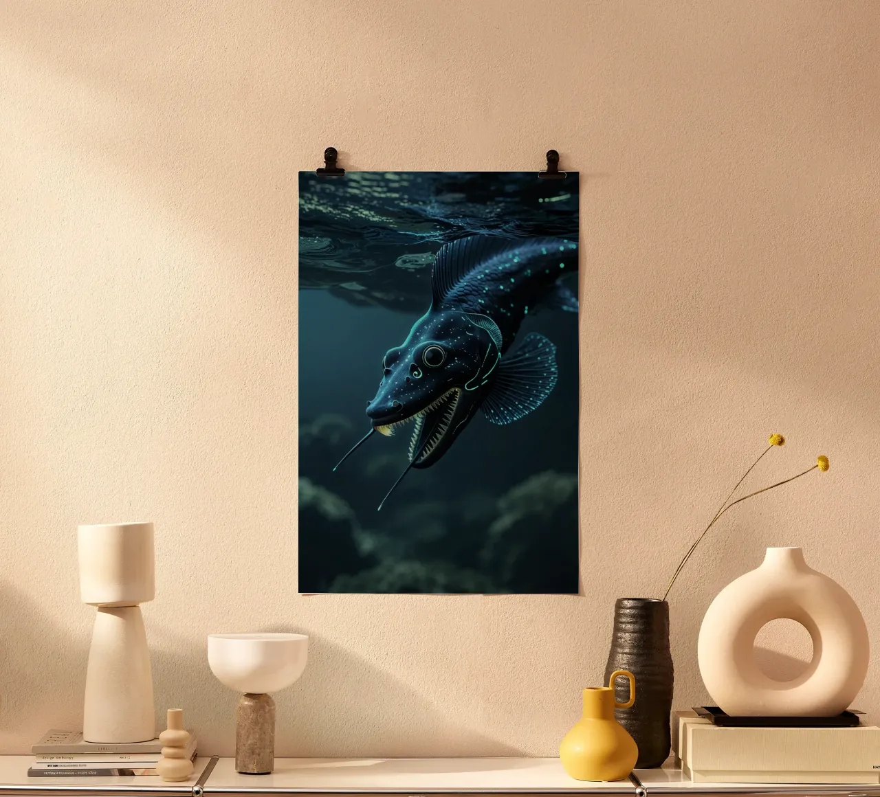 Bioluminescent Nightmare in the Depths carta hahnemühle da AlbertKlee