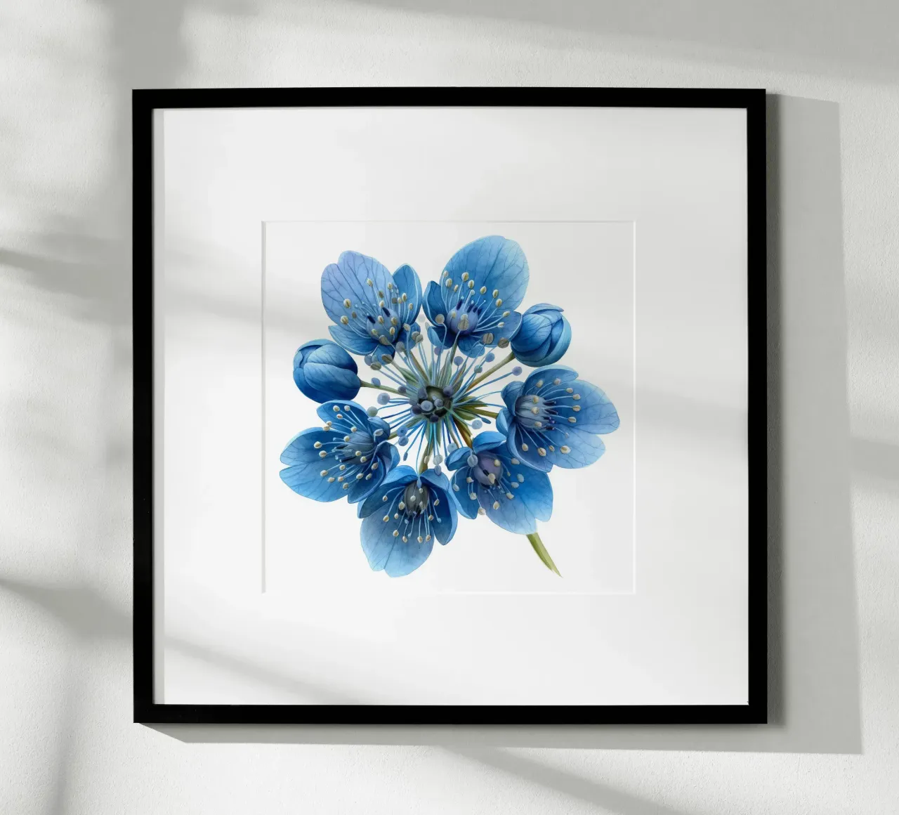 Fiore di ruta dei prati 1 poster con telaio in alluminio da Bold Blooms