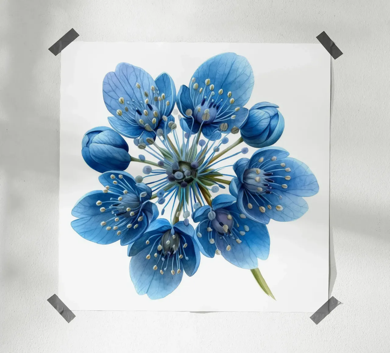 Fiore di ruta dei prati 1 poster con telaio in alluminio da Bold Blooms
