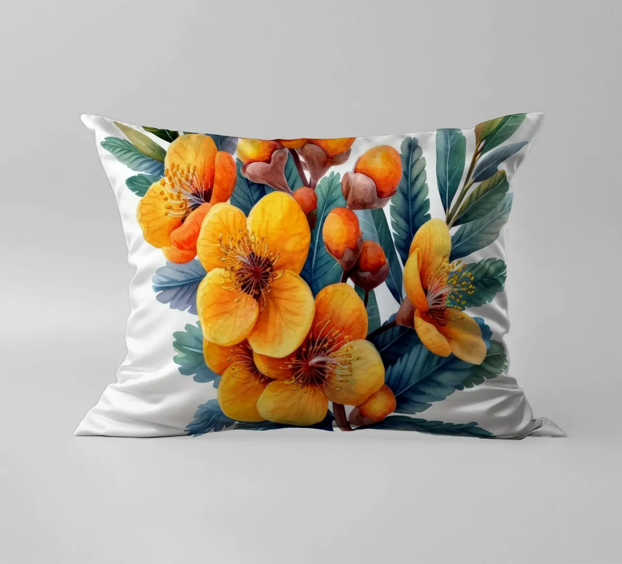 Mimosa Flower 2 decorative cushion by Bold Blooms