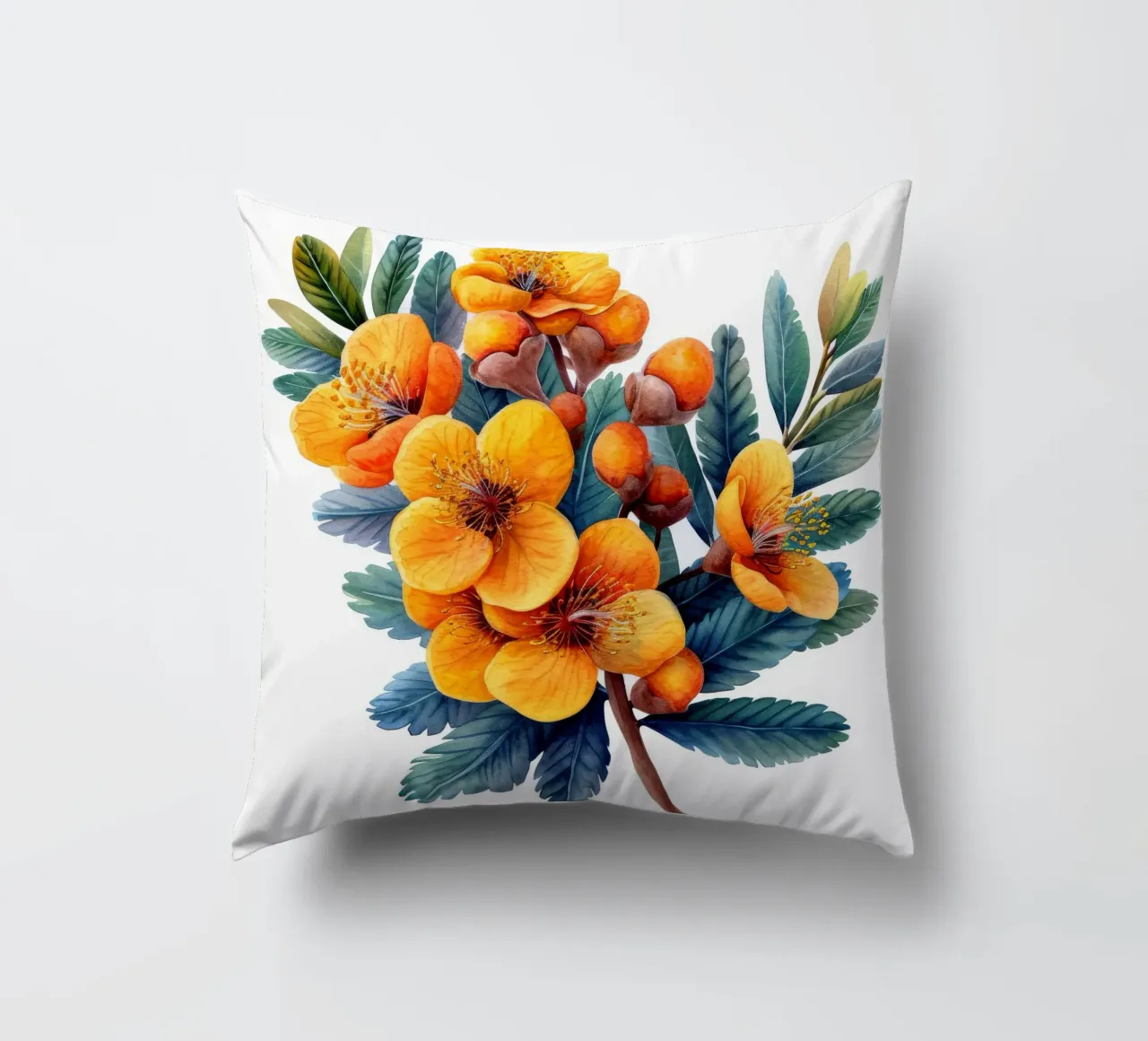 Mimosa Flower 2 decorative cushion by Bold Blooms