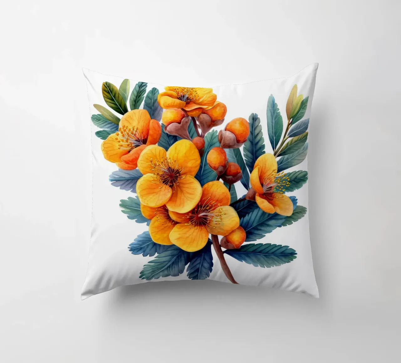 Mimosa Flower 2 decorative cushion by Bold Blooms