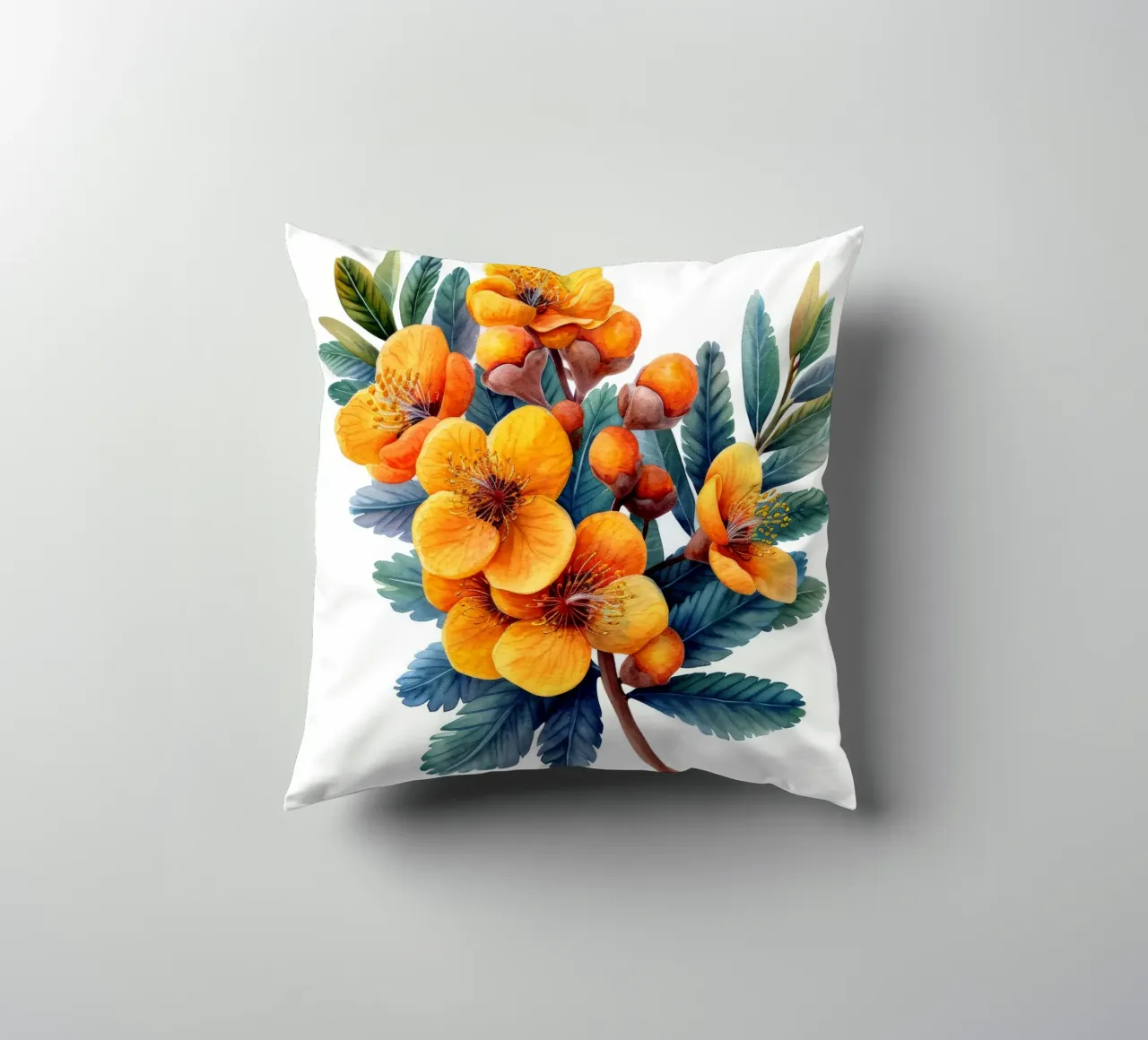 Mimosa Flower 2 decorative cushion by Bold Blooms