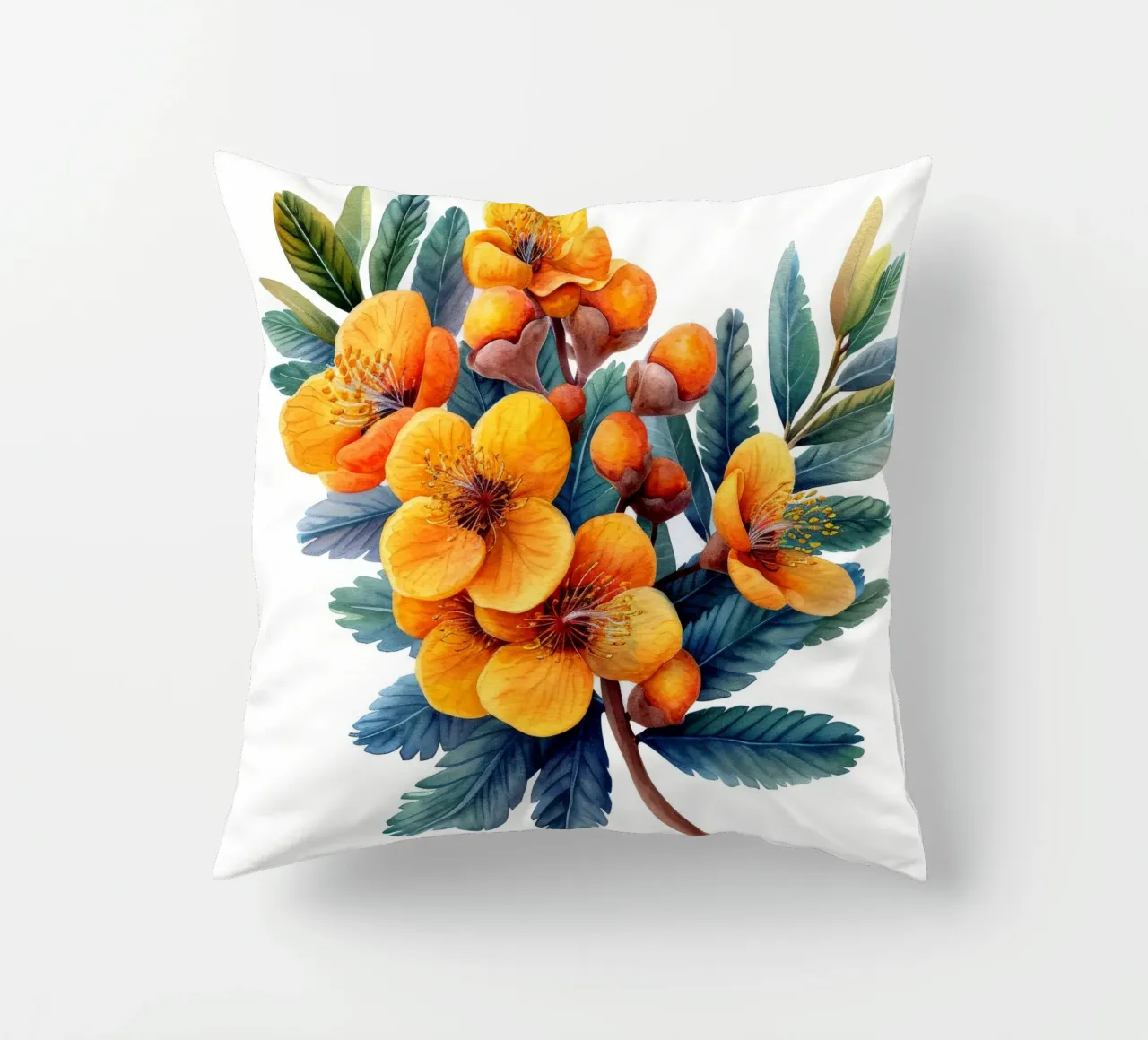 Mimosa Flower 2 decorative cushion by Bold Blooms