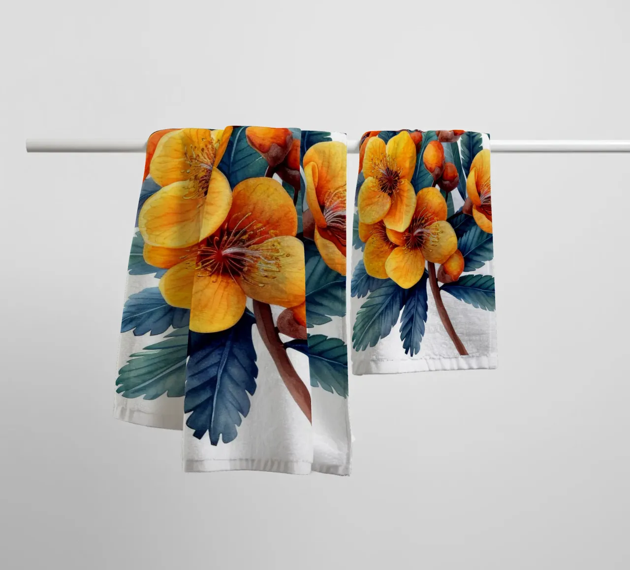 Mimosabloem 2 badhanddoek van Bold Blooms