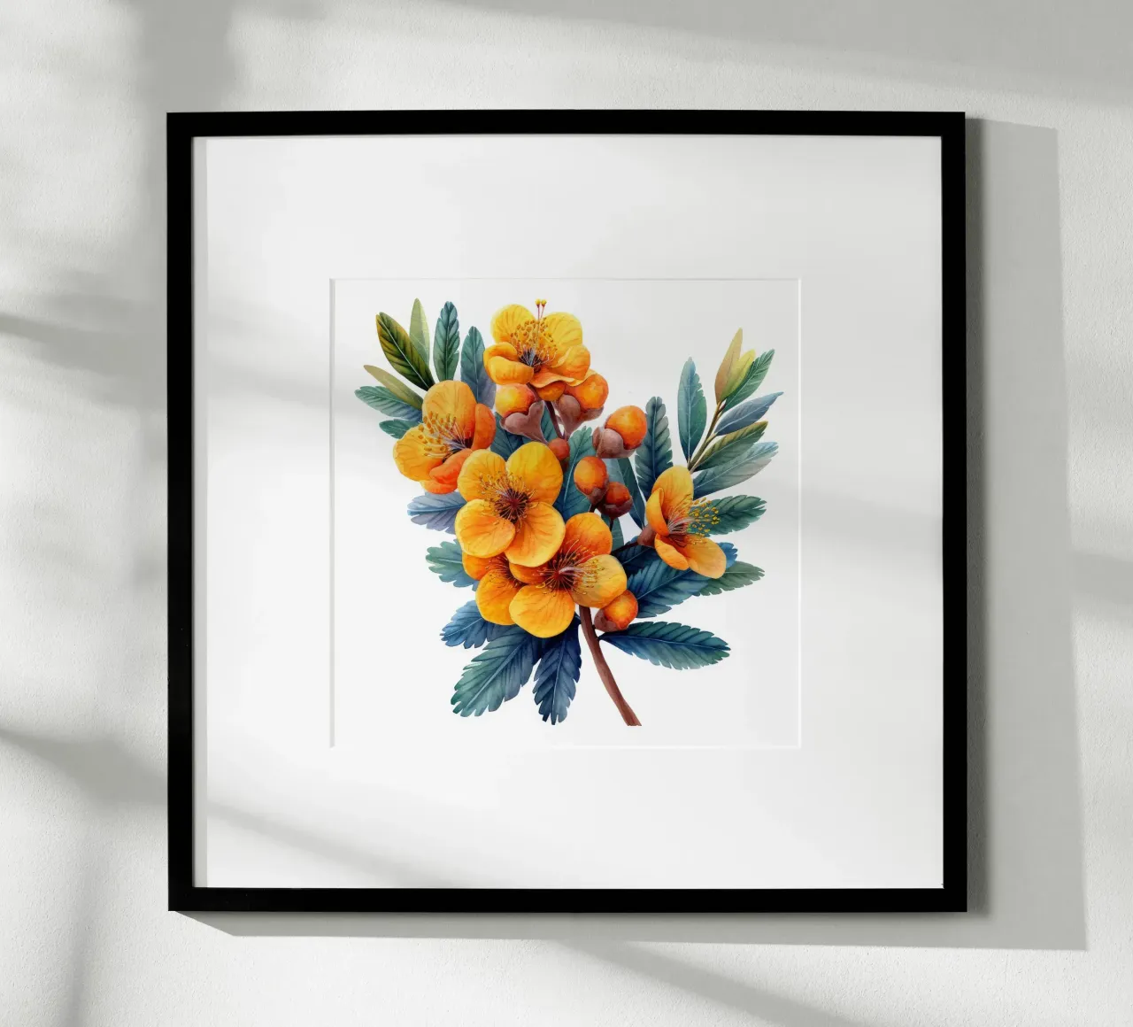 Fiore di mimosa 2 poster con telaio in alluminio da Bold Blooms
