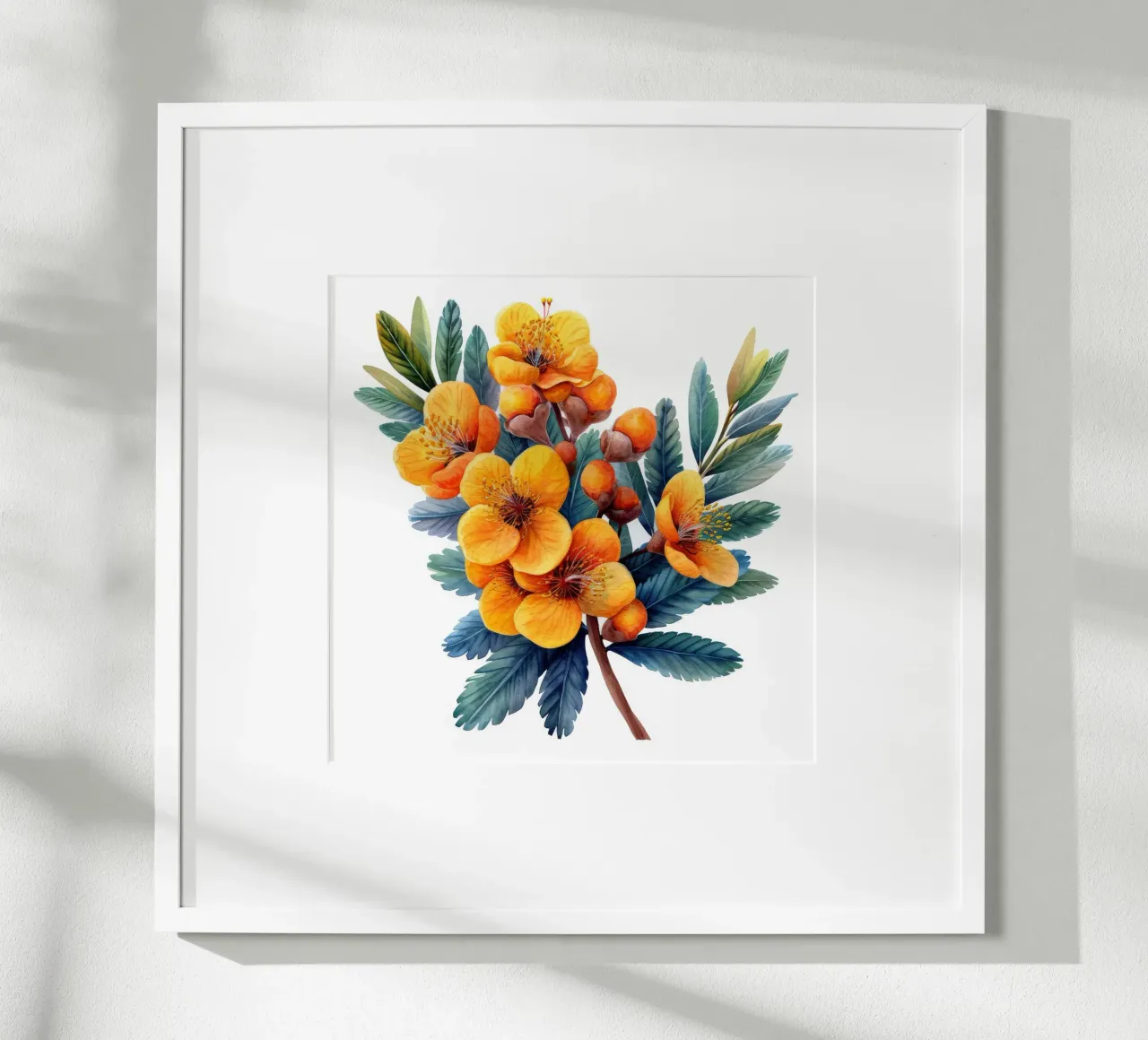 Fiore di mimosa 2 poster con telaio in alluminio da Bold Blooms