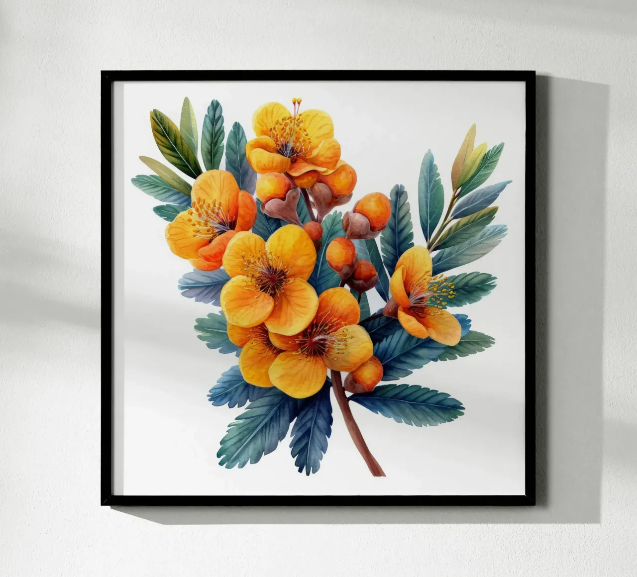 Fiore di mimosa 2 poster con telaio in alluminio da Bold Blooms