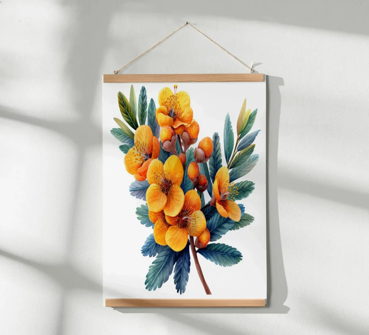 Fiore di mimosa 2 poster con telaio in alluminio da Bold Blooms