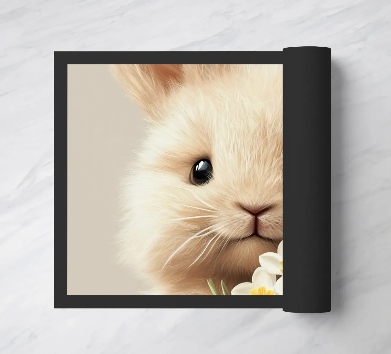 Eroe #39: Coniglietto d'angora con narcisi a Pasqua zerbino da farbenhelden