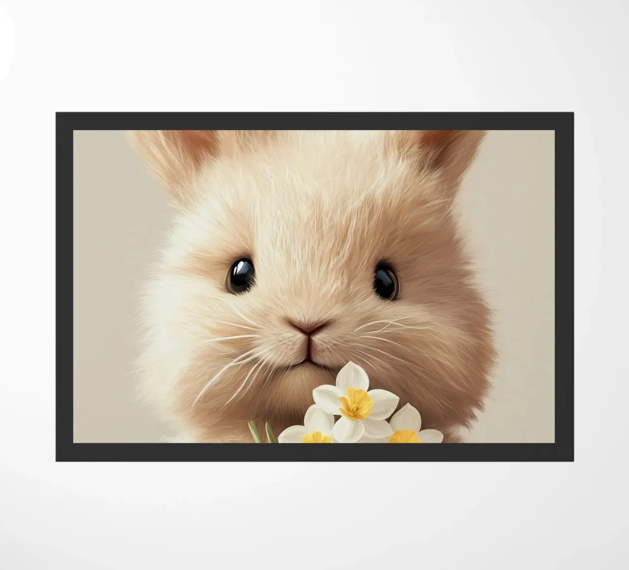 Eroe #39: Coniglietto d'angora con narcisi a Pasqua zerbino da farbenhelden