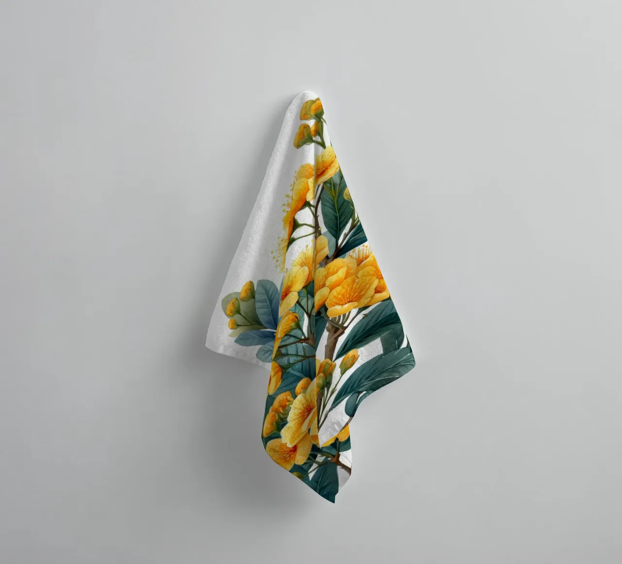 Mimosabloem 3 badhanddoek van Bold Blooms
