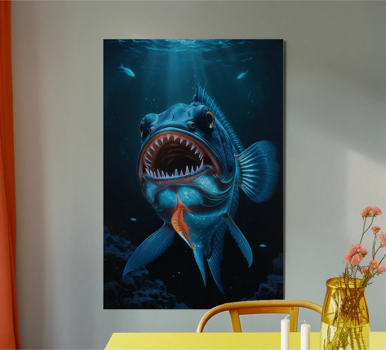 Luminous Sea Beast in the Depths of the Ocean alluminio dibond da AlbertKlee