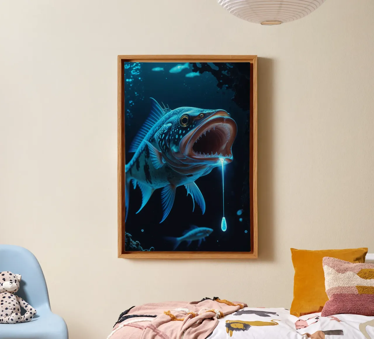 Abyssal Leviathan with Bioluminescent Fangs tela da AlbertKlee