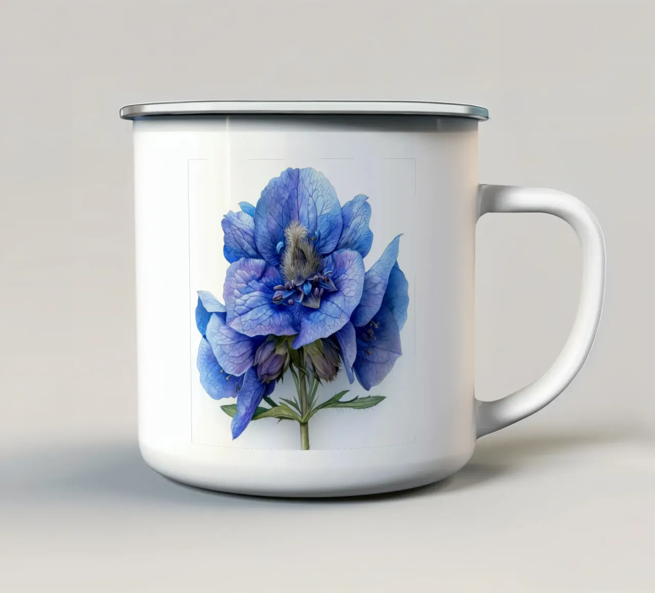 Fiore di Monkshood 2 tazza in smalto da Bold Blooms