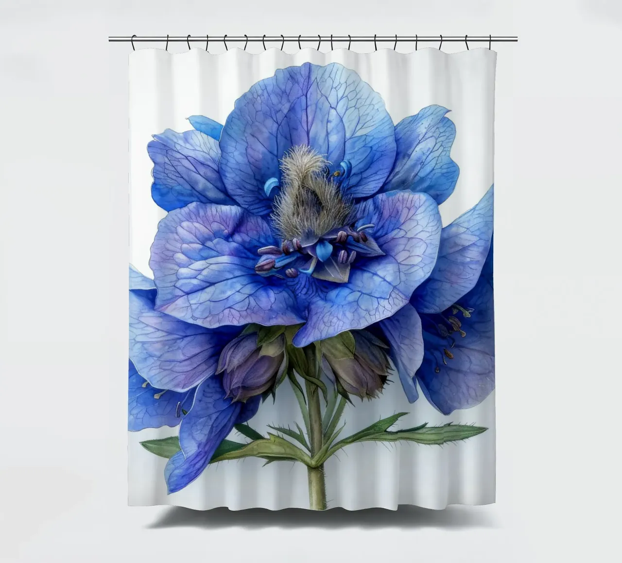 Monkshood Flower 2 shower curtain by Bold Blooms